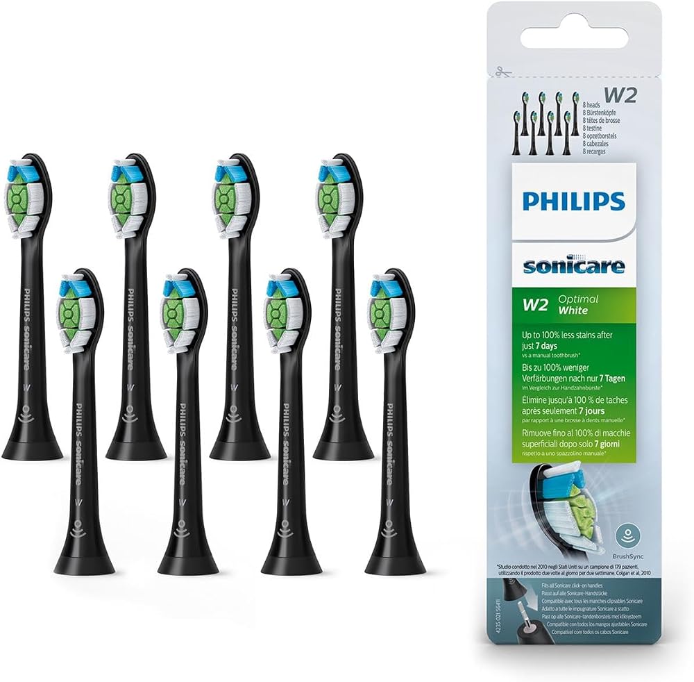 Philips Sonicare W2 Optimal White Standard Heads 8 Pack Black HX6068/13