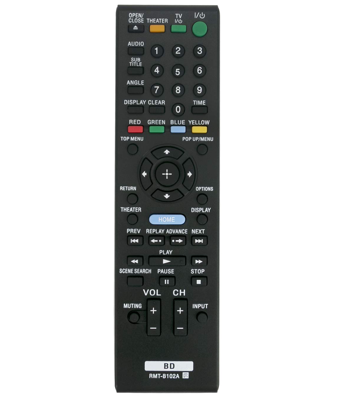 VINABTY RMT-B102A Replacement Remote Control Fit for Sony Blu-ray Disc Player Sub RMT-B102P RMT-B102J BDP-S350 BDPS350