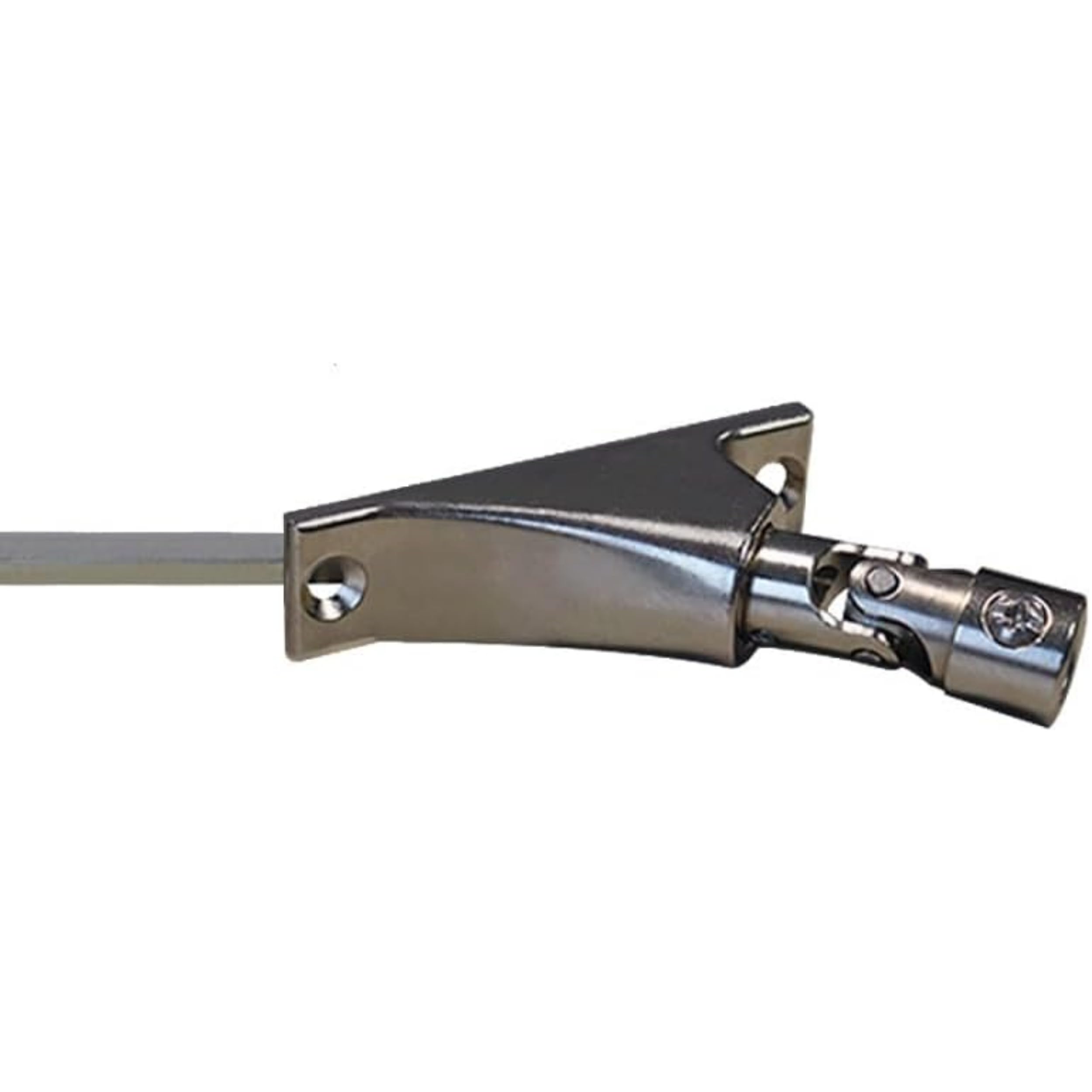 Chrome Nickel Box Outlet - Rod Length 300 mm x Female Input Diameter 12 mm - 6 Sides of 7 - Geiger - For Box Outlet 45° or 90° - Manual Roller Shutter Mechanism and Blind