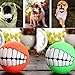 Funny Pet Dog Ball Teeth Silicon Toy Chew Squeaker Squeaky Sound Dogs Play Toys by Unbranded