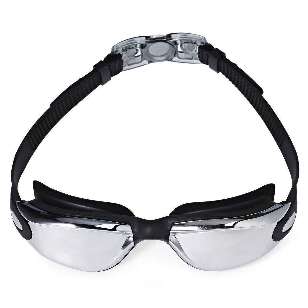 MADY Swimming Goggles, Black, Mirrored, Swim Goggles, Adjustable, No Leaking, Anti Fog, UV Protection, Triathlon, Swim Goggles with Free Swim Cap + Nylon Bag + Nose Clip + Ear Plugs