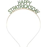 St.Patrick's Day Headband Green Lucky Hairband Glitter Happy ST.PATRICKS DAY Letter Headband for Irish Parade Hair Hoop