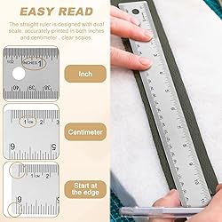 Metal Ruler with Cork Backing,6+12+16+18 Inch