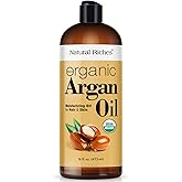 Natural Riches Organic Argan Oil of Morocco 16oz Penetrating Hair oil Deep Moisturizing Serum for Dry, Damaged & Coarse Hair pure Moroccanoil Cold Pressed for Hair, Face and Body