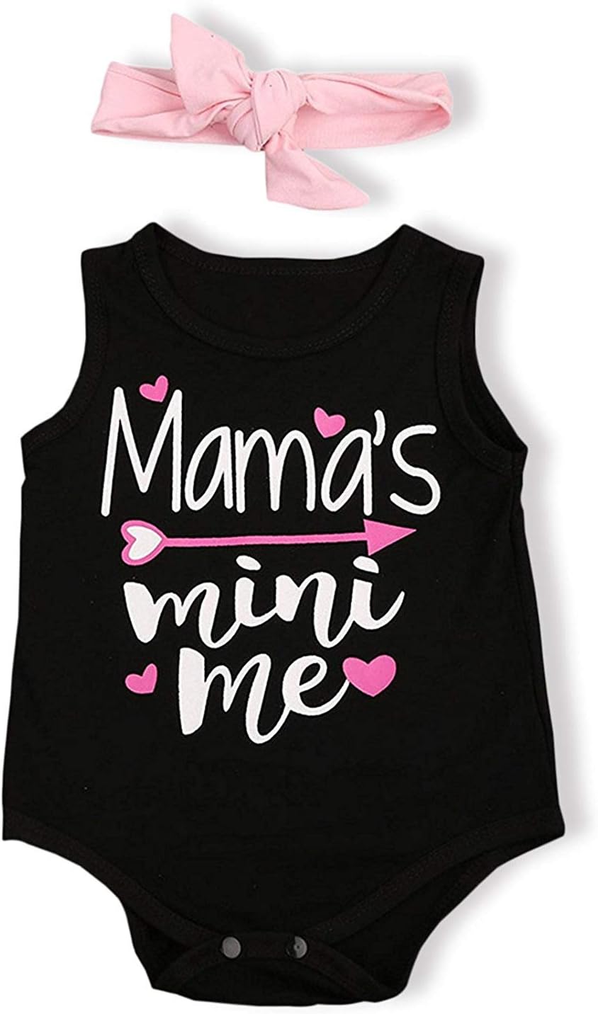 Newborn Baby Girls Infant Sleeveless Rompers Jumpsuit Bodysuit Outfits Clothes with Headband