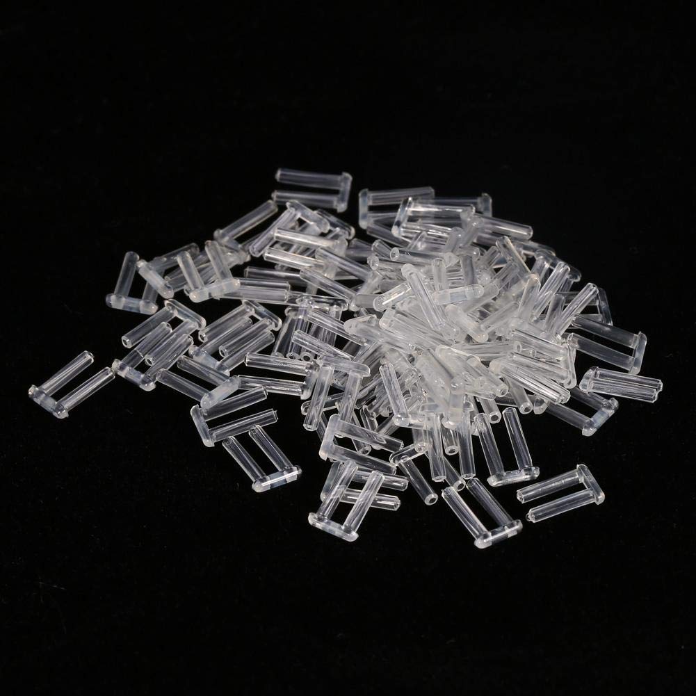 Rimless Glasses Accessories 100pcs New Plastic Compression Sleeves Glasses Lens Fixing Tools, 3 Types Optional(1.6 * 0.8 * 7.0mm)