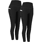 Fengbay 2 Pack High Waist Yoga Pants with Pockets, Tummy Control Workout Running Yoga Leggings for Women