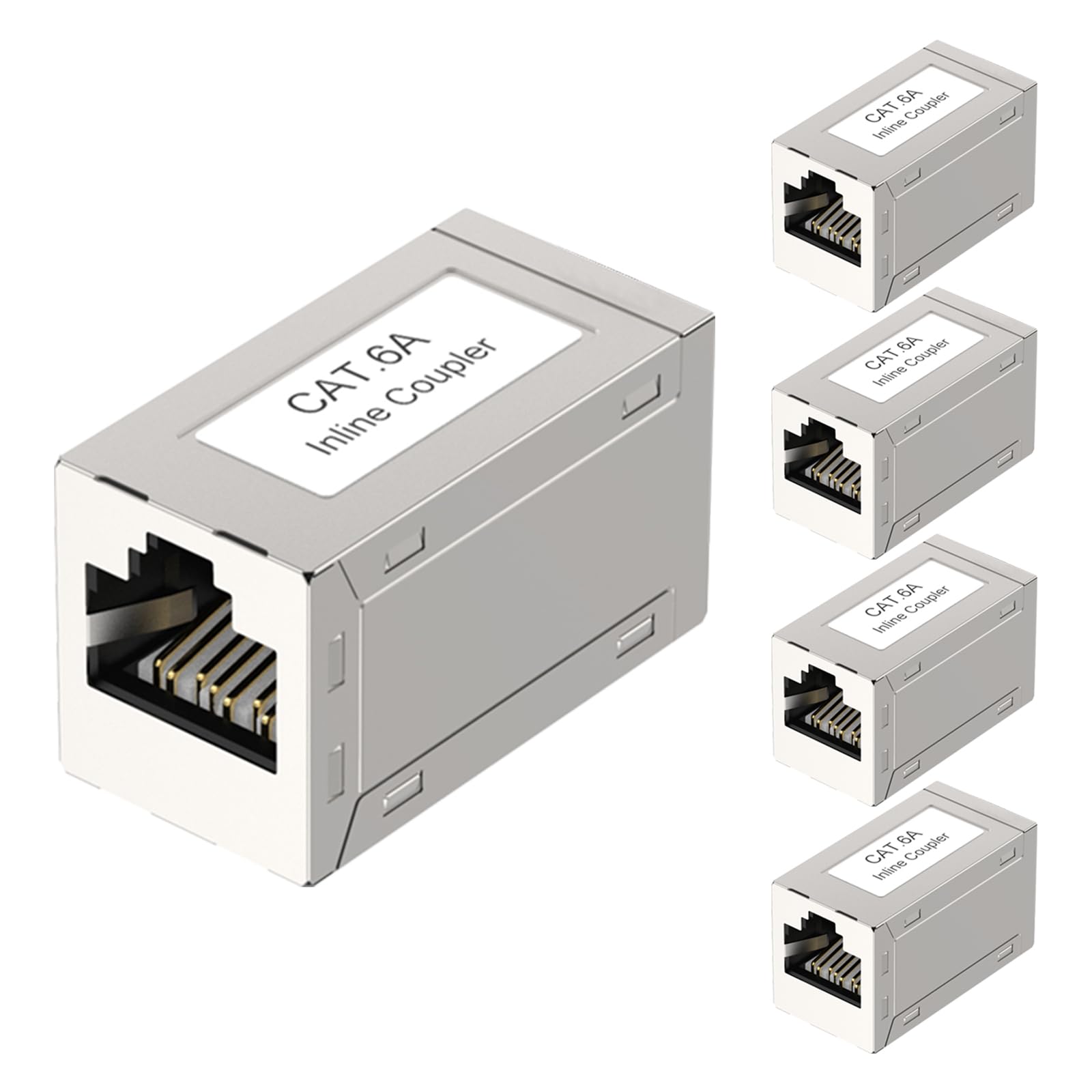VCE RJ45 Coupler Cat6 Shielded, Ethernet Connector Female to Female 5 Pack for Cat6/Cat5e/Cat5 LAN Cable, Network Extender Joiner
