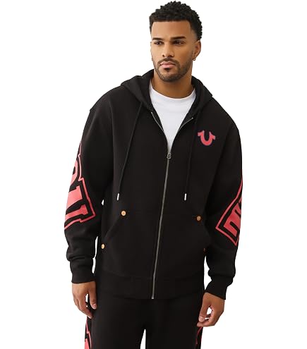 Amazon.com: True Religion Rib Stitch Dept Boxy Zip Up for Men