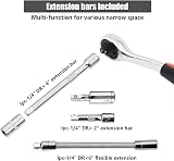 YUFANYA 53-Piece 1/4 Inch Socket Set 72-Tooth Quick Release Ratchet CRV S2 Bits view 3
