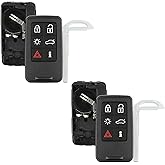 KeylessOption Keyless Entry Remote Smart Key Fob Case Shell Button Pad Outer Cover for Volvo KR55WK49264 (2-Pack)