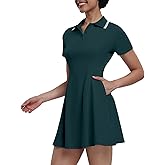 GGOV Womens Tennis Dresses Golf Dress Short Sleeve with Shorts Workout Athletic Dress