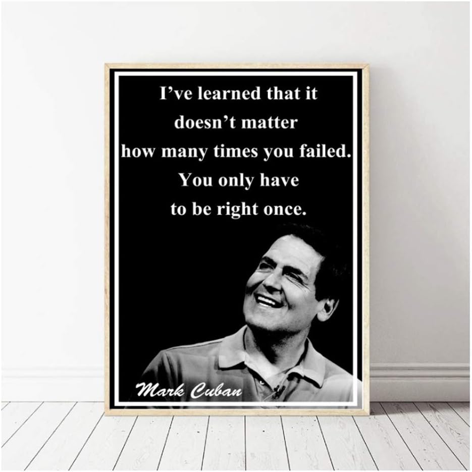 wzgsffs Mark Cuban Modern Home Decor Canvas Painting Art Print Wall Picture Decoration Gift Print on Canvas Wall Art -60x80cm No Frame