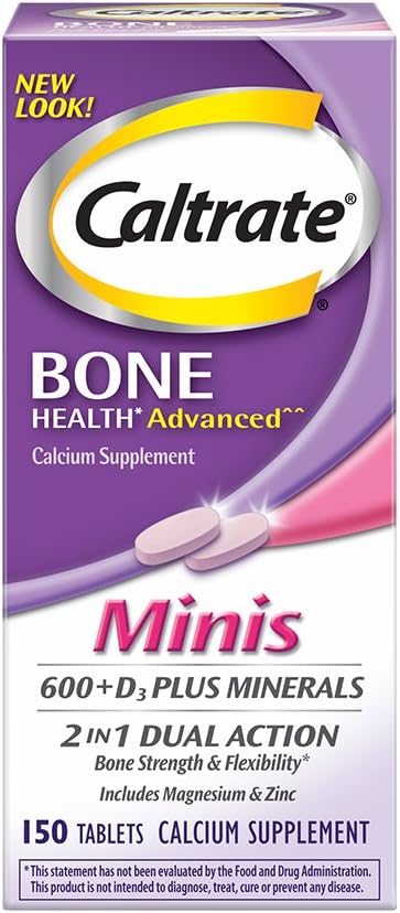 Caltrate 600+D3 Plus Minerals Mini (150 Count) Calcium & Vitamin D3 Supplement Mini Tablet, 600 mg: Health & Personal Care