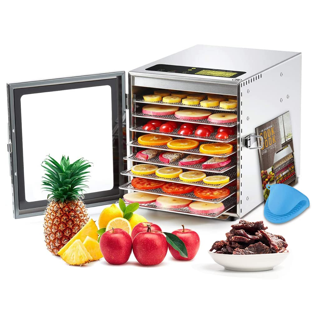 Food-Dehydrator for Jerky 12 Stainless Steel Trays, 800W Food-Dehydrator Machine for Home Use, Food-Dryers Machine for Fruit, Meat, Treats, Herbs, Vegetables