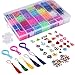 Glonova 11800+ Rubber Bands Bracelet Kit Loom Bands Kit for Kids Bracelet Making Kit, 11050 Rubber Bands, 3 Backpack Hooks, 30 Charms, 235 Beads, 550 Clips, 5 Tassel, Organizer
