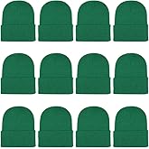ZH 12-Pack Knitted Winter Beanie Hats for Men and Women, Warm and Cozy Cuffed Skull Caps, Bulk Purchase