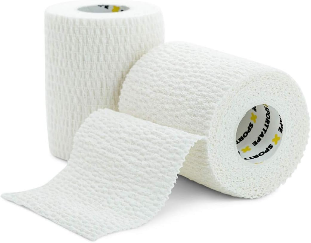 6 Rolls SPORTTAPE Tear EAB White 7.5cm x 4.5m Rugby Lifting