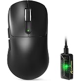 ATTACK SHARK V5 Wireless Gaming Mouse with 42000 DPI -PAW3950 MAX Sensor -55g Ultra-Lightweight-Nordic 52840 MCU,Wired/BT/2.4GHz Wirelss Programmable Mouse for PC/Mac (Black)