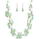 Layered Chunky Statement Necklace for Women Colorful Boho Beaded Necklaces and Earring Set Fashion Costume Jewelry for Women