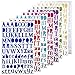 COCODE 8 Colors Letter Stickers Self Adhesive Alphabet Stickers Letter Decals PU Material Convex Feeling, Each Color One Sheets