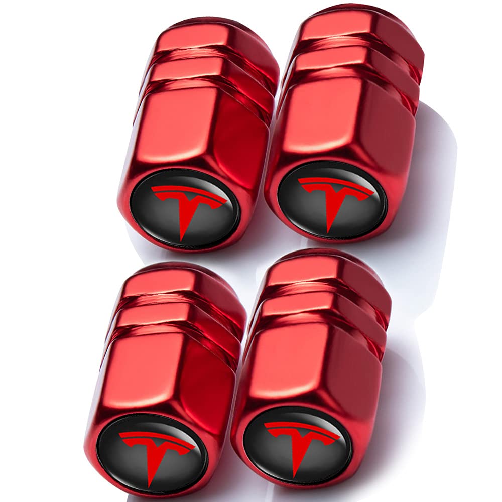 4pcs Car Tire Valve Caps Dust Caps for Tesla with