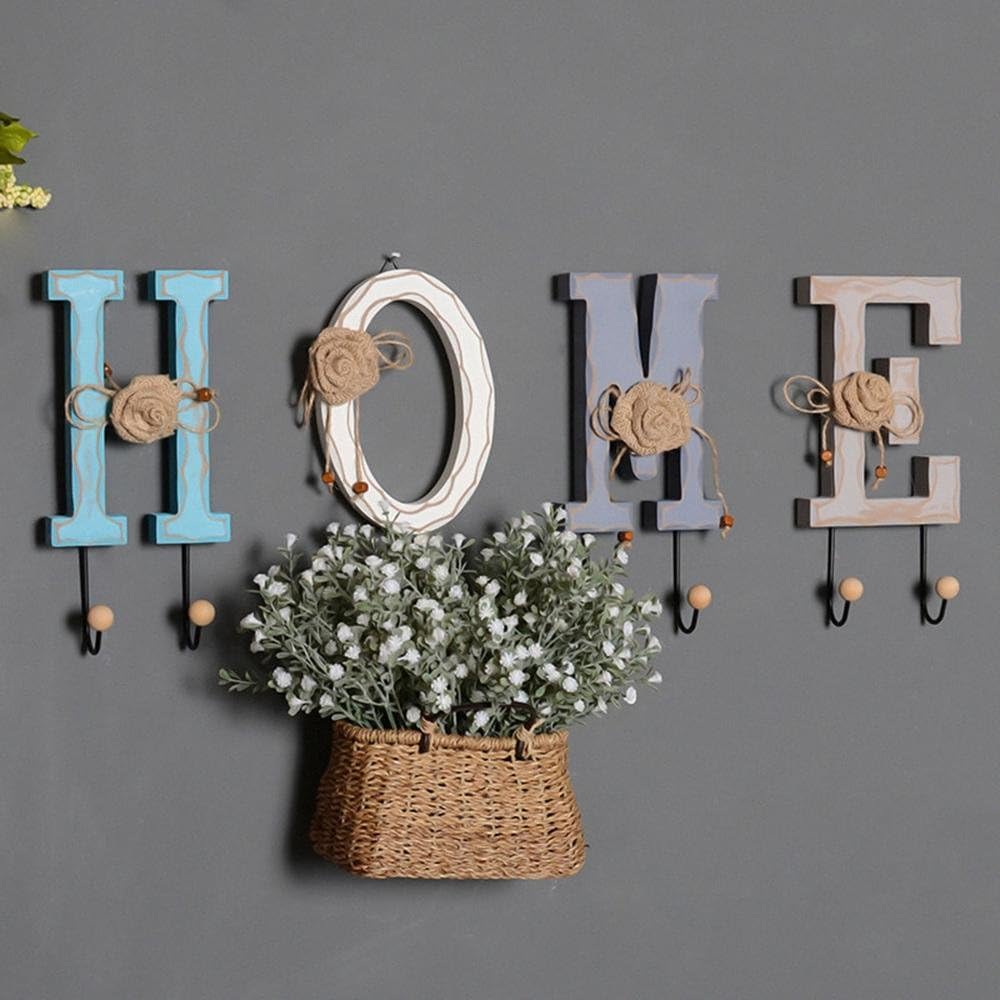 PLYY Wooden coat hooks Door entrance key hooks Wall coat rack Wall-mounted decoration, 002