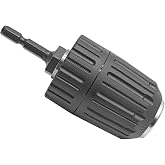 Biaungdo 1/2-20UNF Keyless Drill Chuck 2 To 13mm With Hex Shank | Alloy Steel, Firm 3-Jaw Grip, Quick Connect Driver, 1/4 In Hex Shank, For Twist Drill And Step Bit