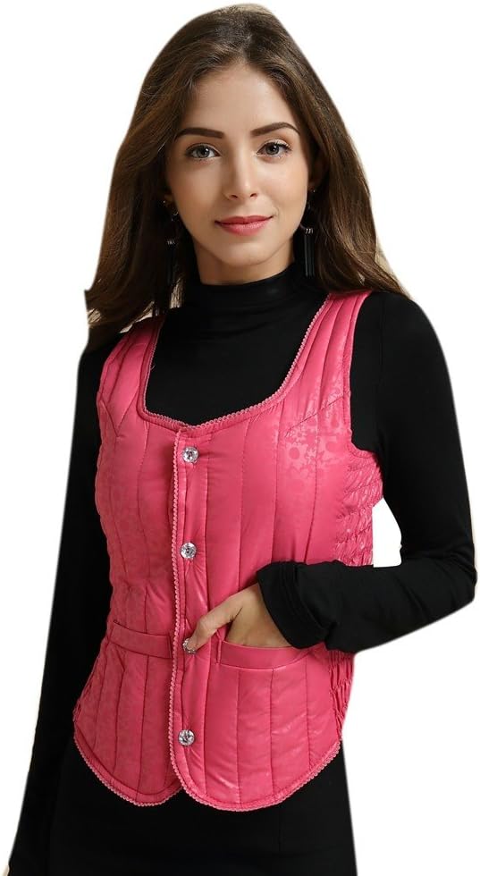 Yall Lady's Vest Sleeveless Button Body Heater Jacket Jacket