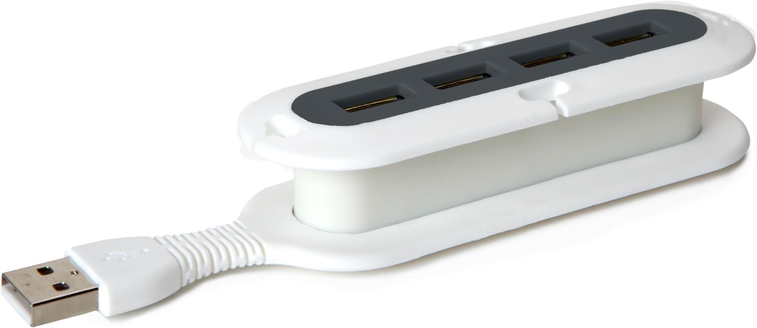 Quirky Contort Flexible 4-Port USB Hub for laptops and travel - charcoal