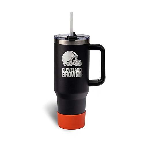The Memory Company NFL 40oz Game Day Tumbler - Premium Stainless Steel Double-Wall Vacuum Insulated Travel Cup with Removable Silicone Base , Laser Engraved Team Logo, Hot & Cold Drinks