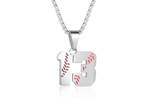 ZRAY TLIWWF Inspiration Baseball Jersey Number Necklace Stainless Steel Charms Number Pendant for Boys Men