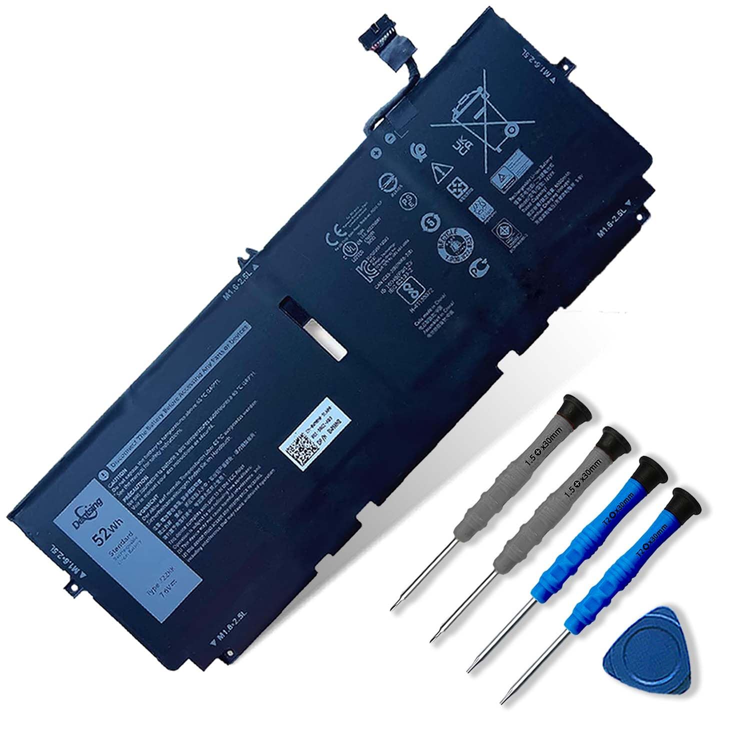 Photo 1 of 722KK 52Wh Laptop Battery Replace for Dell XPS 13 9300 (2020 Edition) XPS 13 9310 (2020 Edition) XPS 13 9380 (2020 Edition) P117G P117G002 P117G001 Series 02XXFW 2XXFW 0WN0N0 WN0N0 FP86V 7.6V 6800mAh