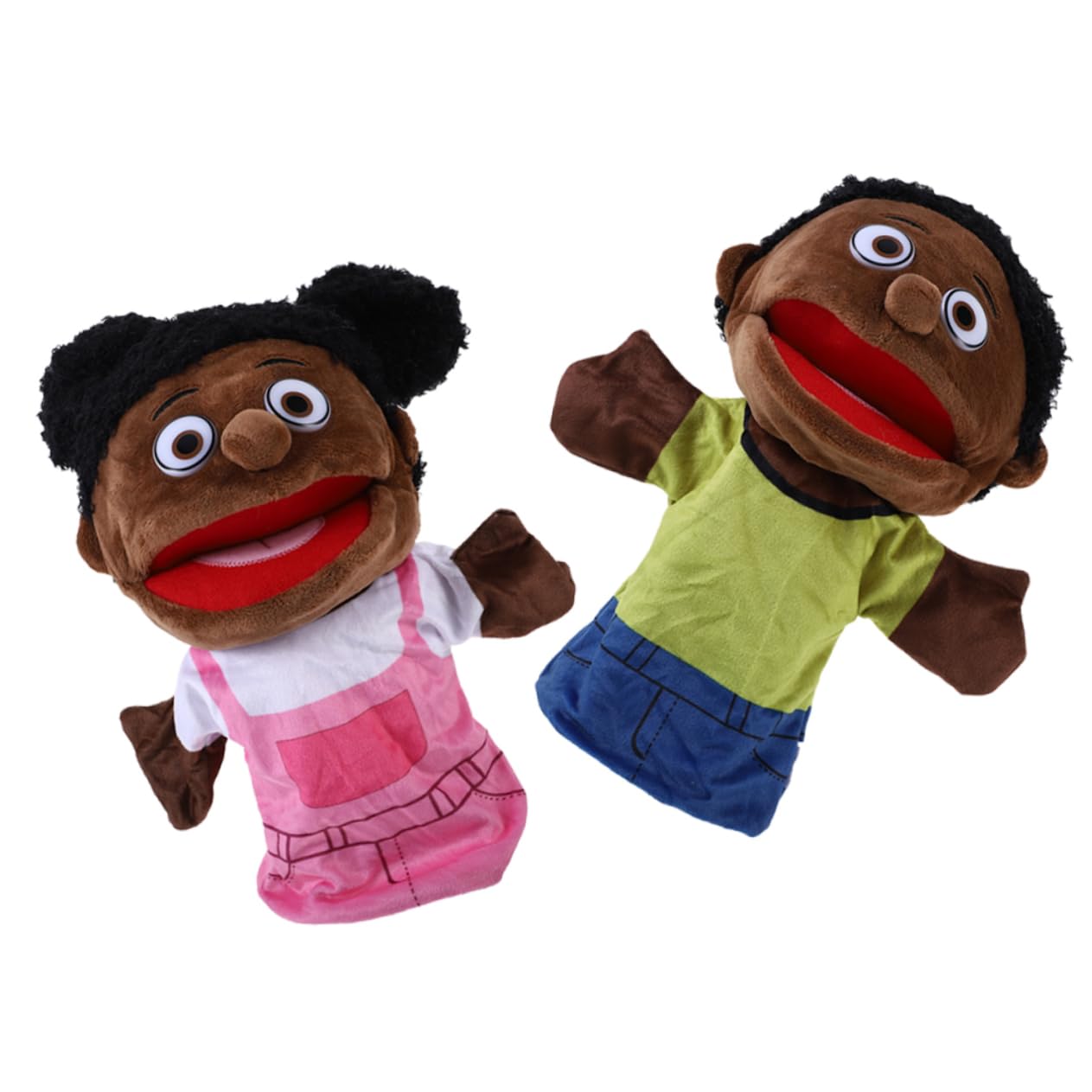 Milisten Family Hand Puppet Set 2Pcs for Storytelling and Role-Play Soft Plush Cartoon Hand Puppets for Kids Imaginative Play and Educational Fun