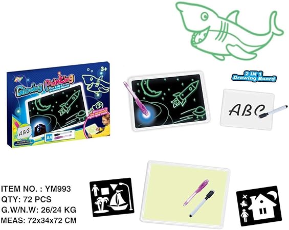 Noradtjcca Zeichnen Mit Licht Spass Zeichenbrett Leuchtbrett Kinder Leuchtende Magie Graffiti Malbrett Kinder Zeichenbrett Amazon De Garten
