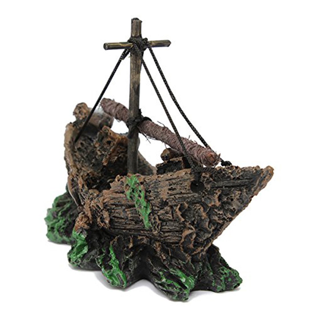 Corner Biz Aquarium Fish Tank Shipwreck Lost Cruise Ship Asian