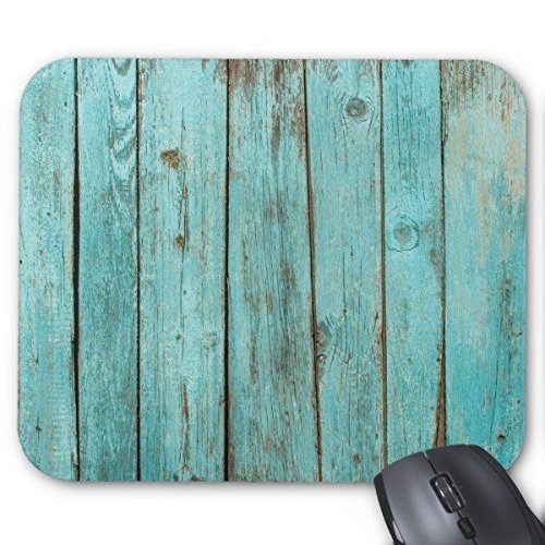 Turquoise Wood Teal Barn Wood Weathered Beach Mouse Pad