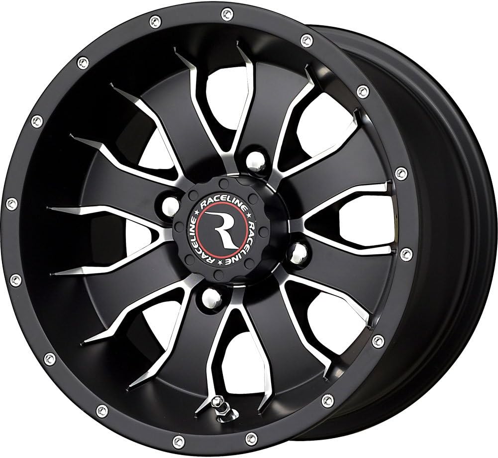 RacelineMamba Black Wheel with Machined Face Finish (14x7"/4x110mm)