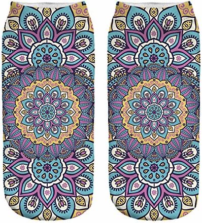 Unique Design Women Socks Mandala Summer Pink 3D Printing Socks Low Cut Ankle Sock Fashion Cozy Cotton Socks