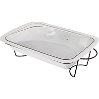Le Regalo 3-Piece Bake and Server Food Warmer Set, 14.5x9.5x2.25, White