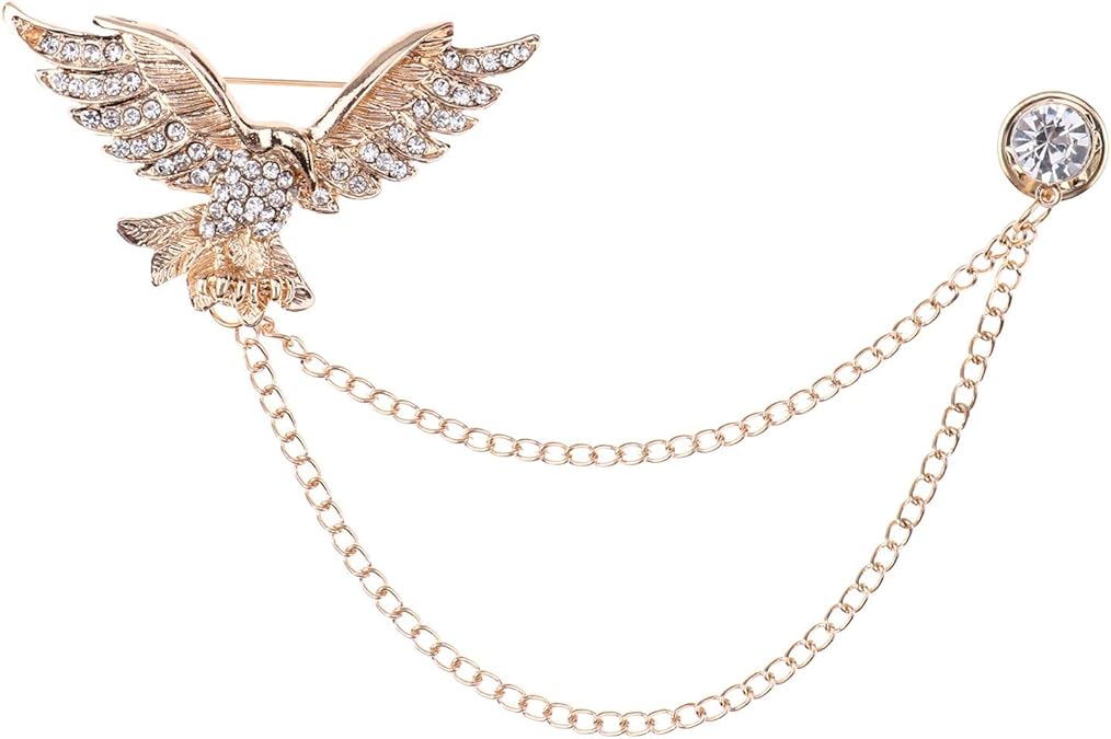 Tassel Chain Lapel Pin Brooch Fashion Suit Shirt Collar