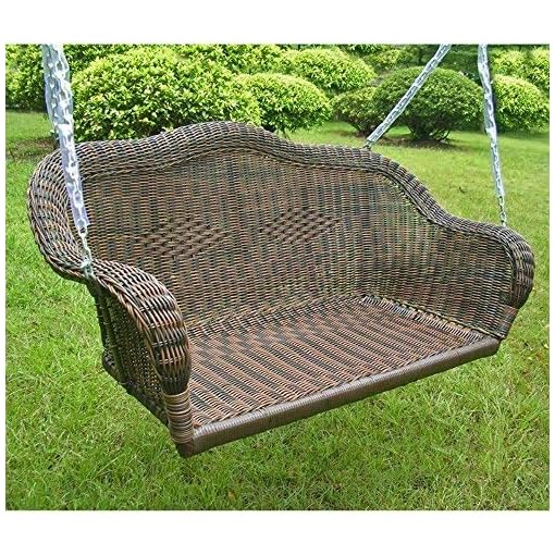 International Caravan Furniture Piece Resin Wicker Hanging Loveseat