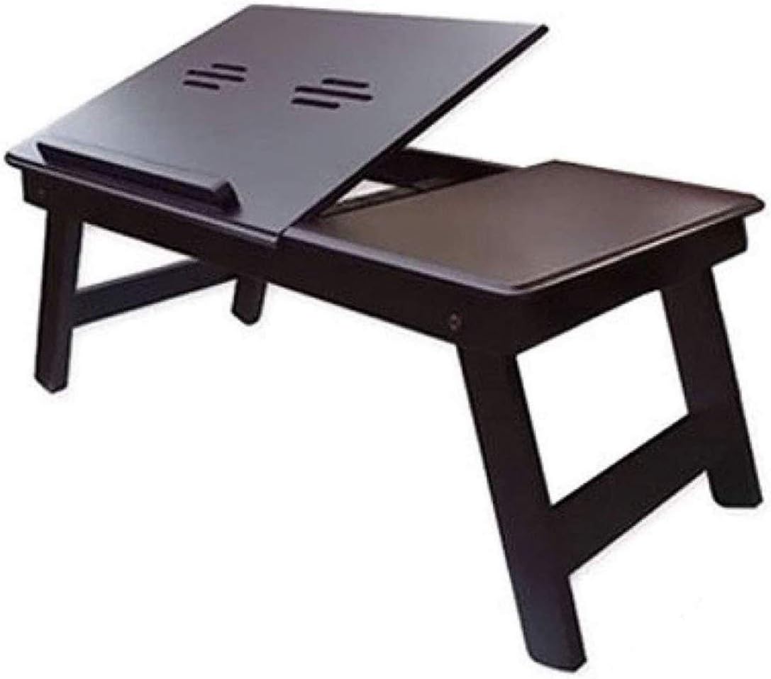 12 Star Wooden Laptop Table, Study Table, Multipurpose Table with Foldable Legs Brown