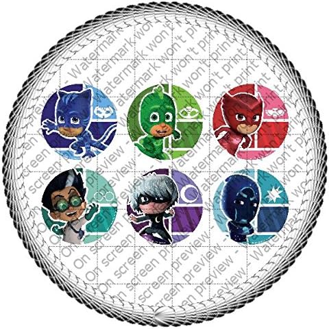 PJ Masks Superhero Edible Cake Topper or Cupcake Topper Decorations (8" Round)
