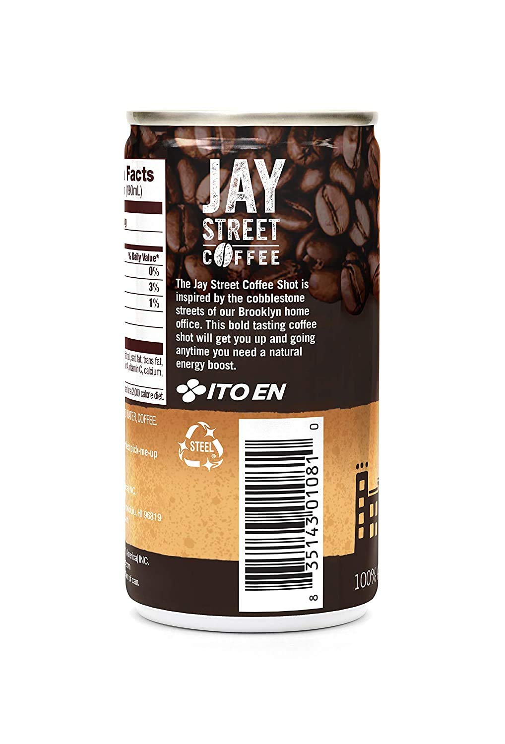 Jay Street Coffee, Coffee Shot, Unsweetened Black, 6.4 Ounce (Pack of 20)