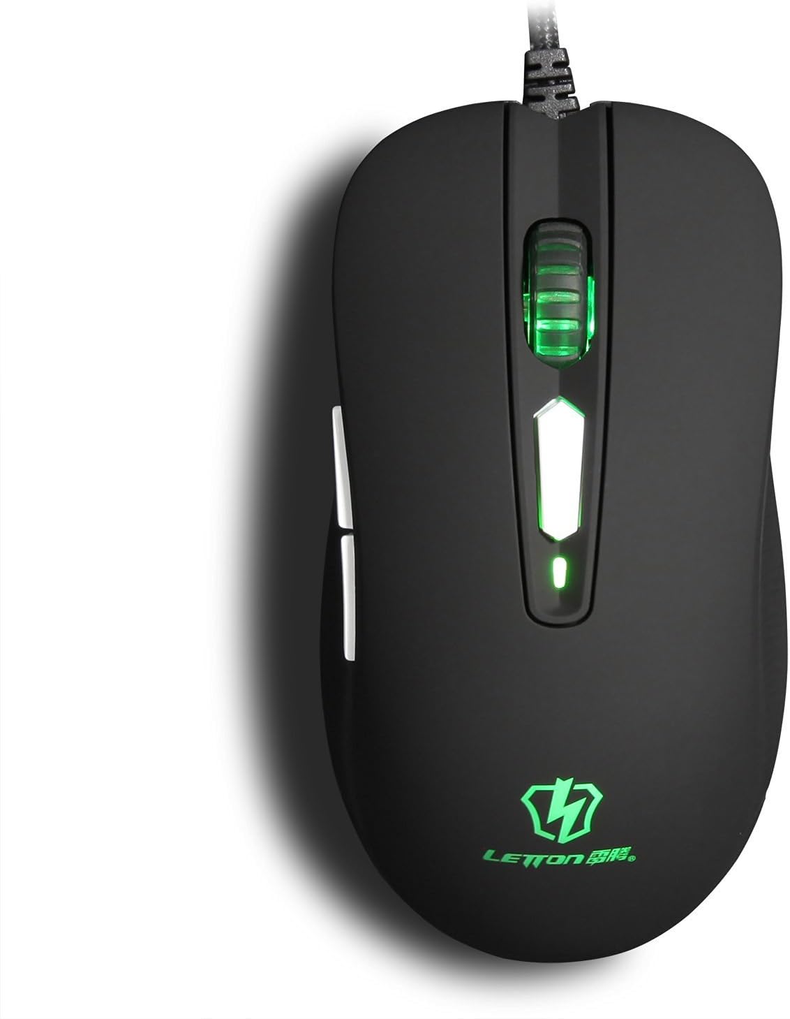 Letton S20 Gaming Mouse Max 2400 DPI Dazzle Lights Wired USB 6+1 Buttons Mice Slightly Matte Surface Black