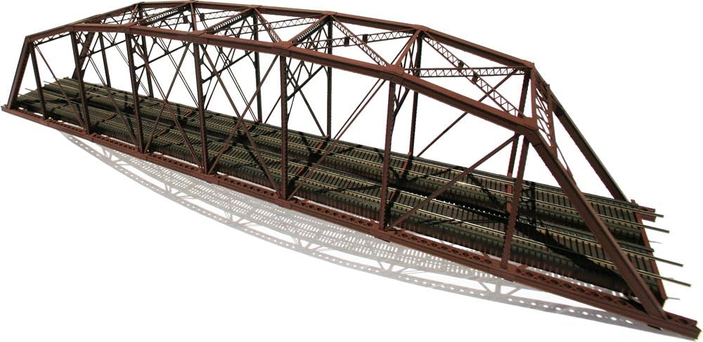 200' Double-Track Heavy-Duty Laced-Parker-Truss Bridge -- Kit - 28-1/4 x 4-3/4" 71.8 x 12.1cm