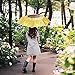 Plemo Automatic Umbrella, Folding Umbrella Windproof with Sunflower Pattern, Anti-Slip Rubberized Grip, 11.5 Inch Compact and Lightweight for Business and Travels, Wedding, Gifts, Yellow
