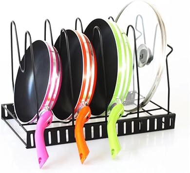 Multifunktions Edelstahl verstellbar 6er Pfanne Topf Organizer Rack