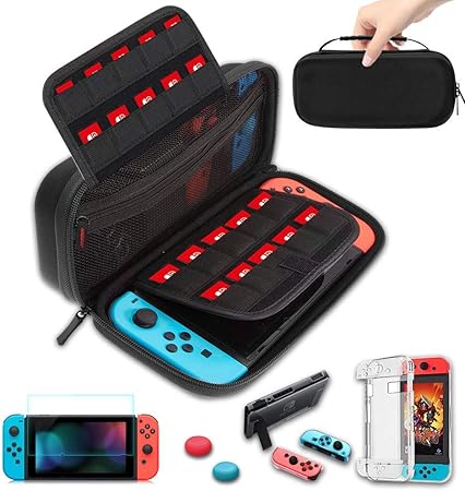 Amazon Com Toprohomie Case For Nintendo Switch Nintendo Switch Carry Case Pouch Switch Cover Case Hd Switch Screen Protector Thumb Grips Caps For Nintendo Switch Console Accessories Computers Accessories